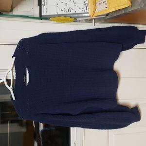 Knit crop top, medium, navy blue